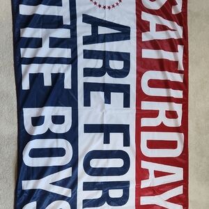 Wall Flag Saturdays are for The Boys Red White and Blue College - OS